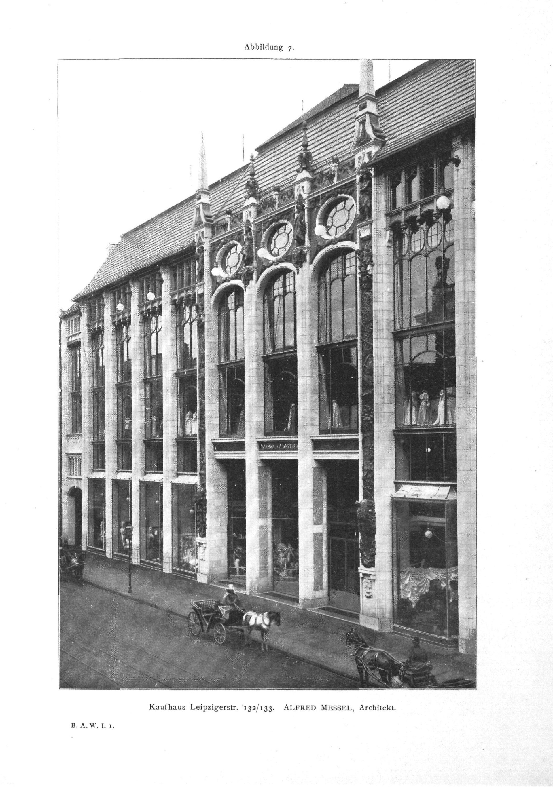 Das Warenhaus Wertheim in der Leipziger Straße, Seite aus der „Berliner Architekturwelt"