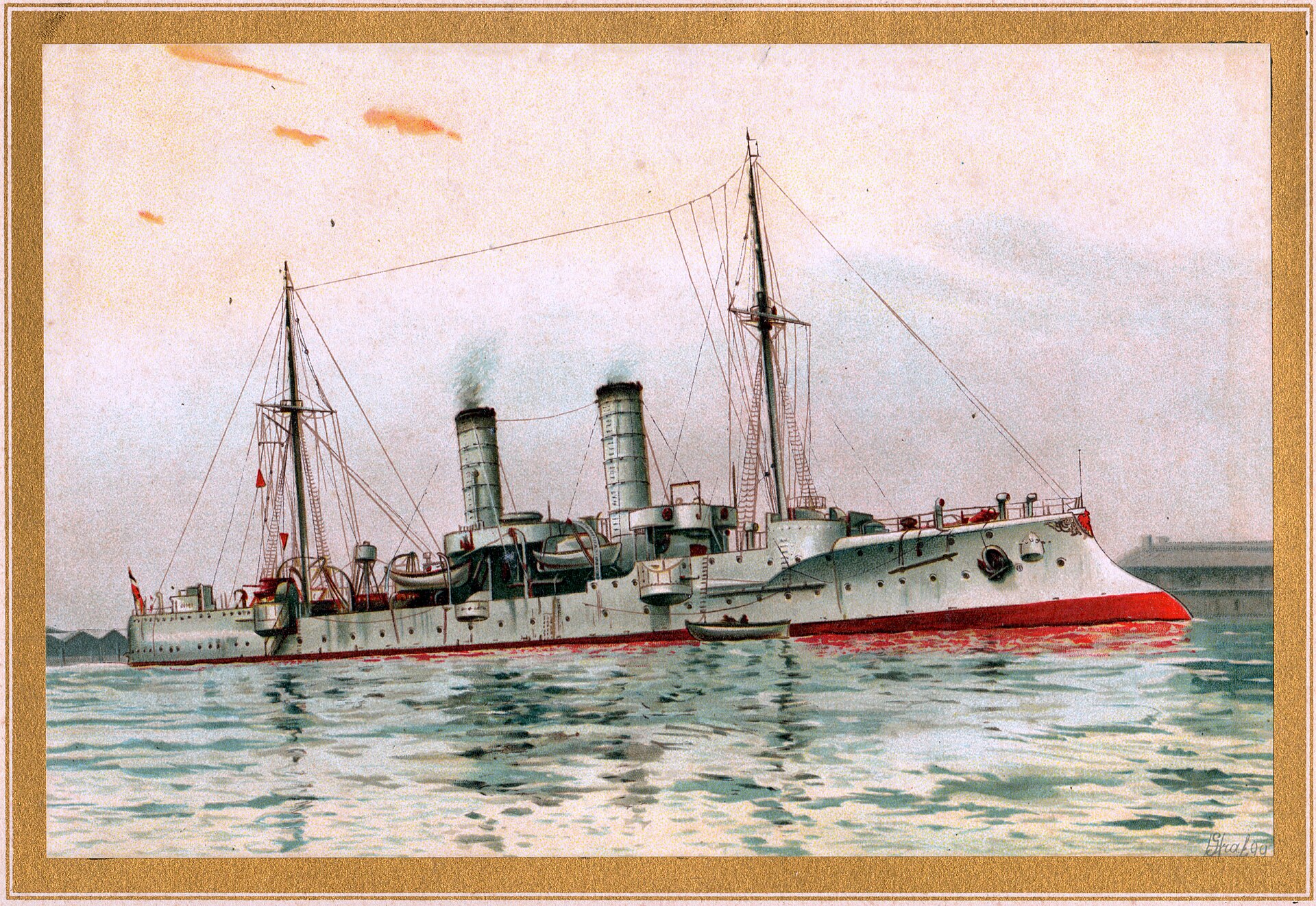 Der Kleine Kreuzer „Gazelle“, Gemälde