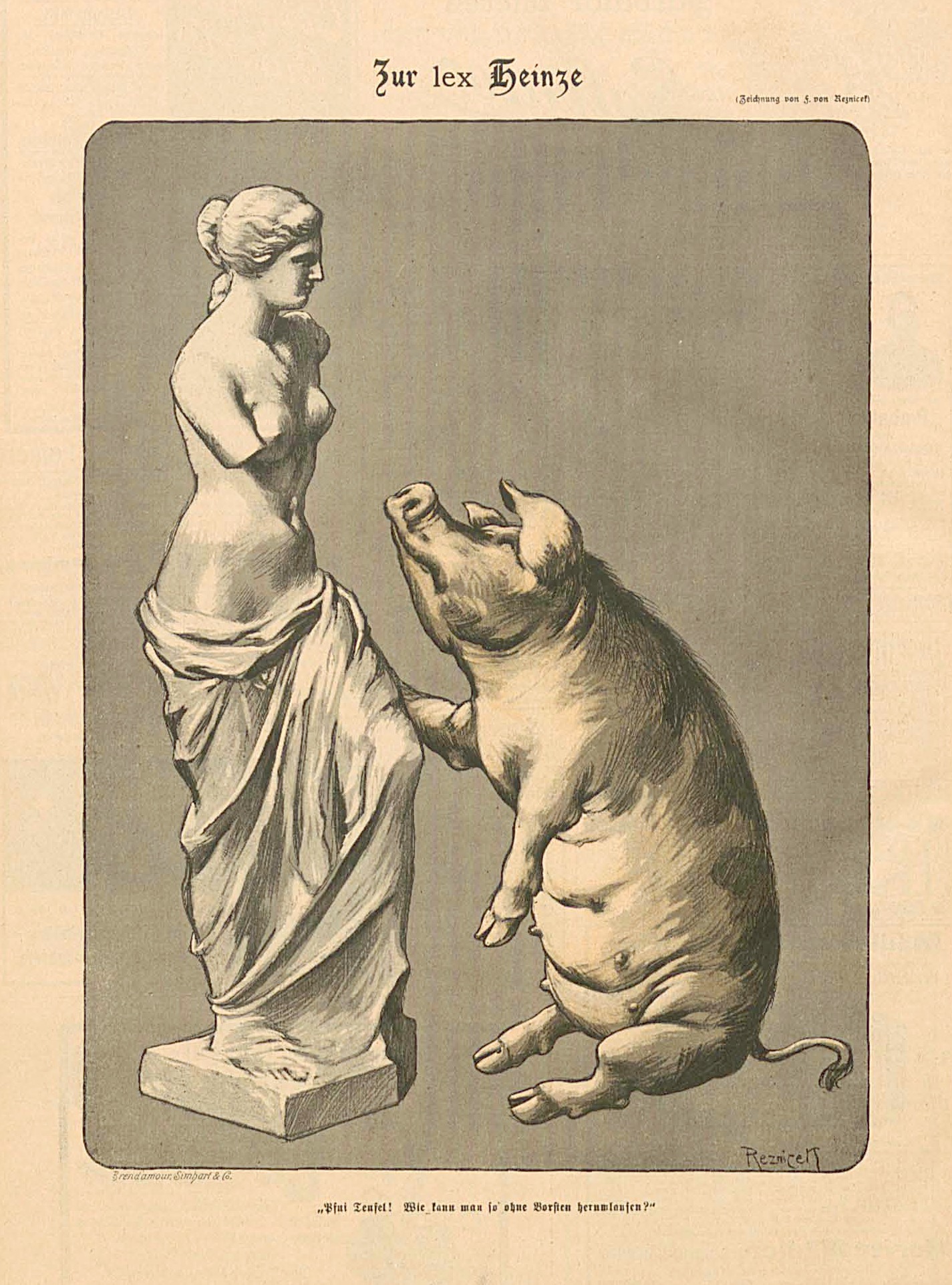 „Zur lex Heinze": Karikatur von Ferdinand von Reznicek im Simplicissimus