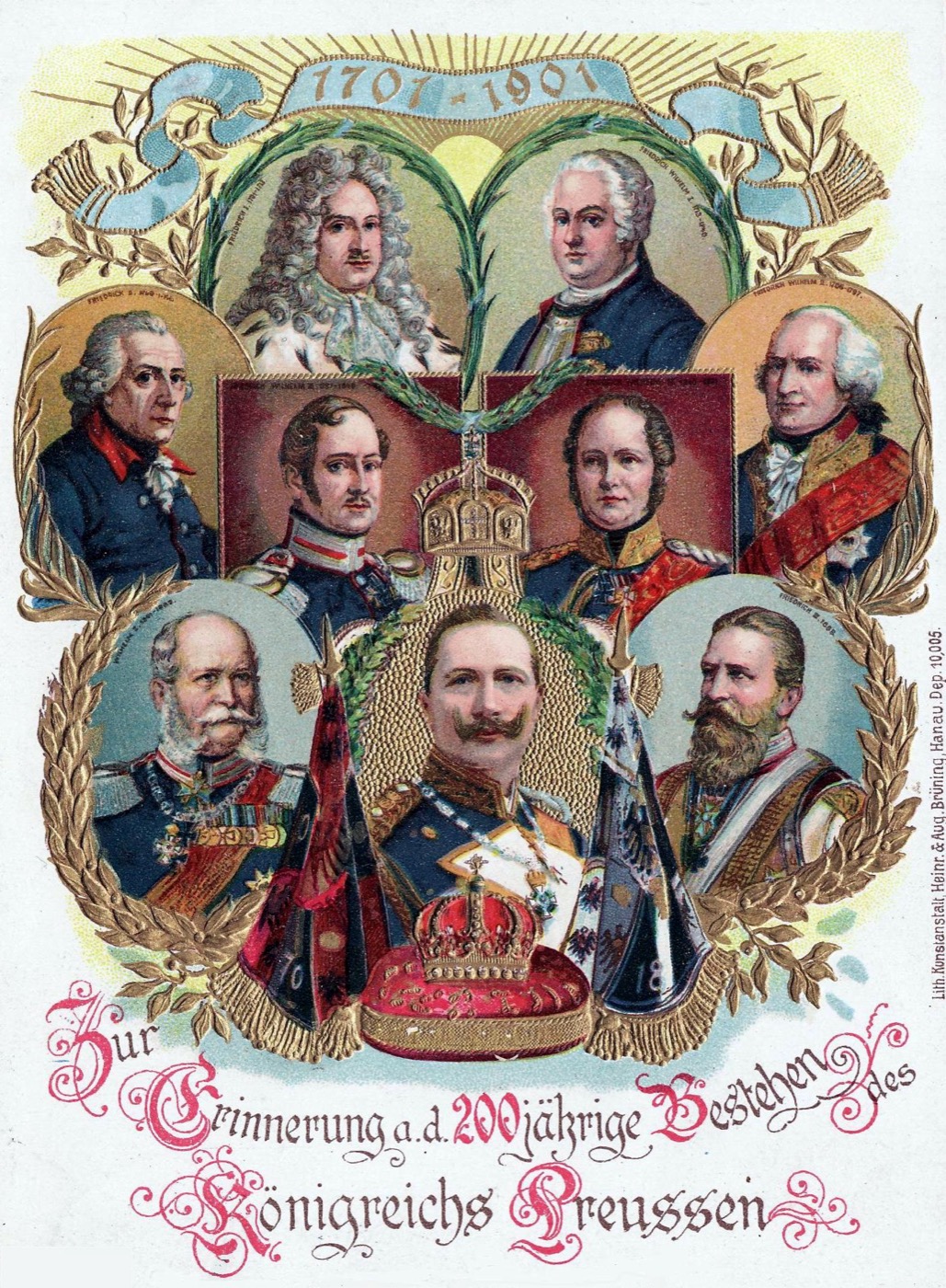 Festpostkarte zum zweihundertjährigen Bestehen des Königreichs Preußen, 1901