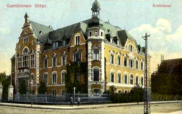 Das Kreishaus in Gumbinnen, um 1900