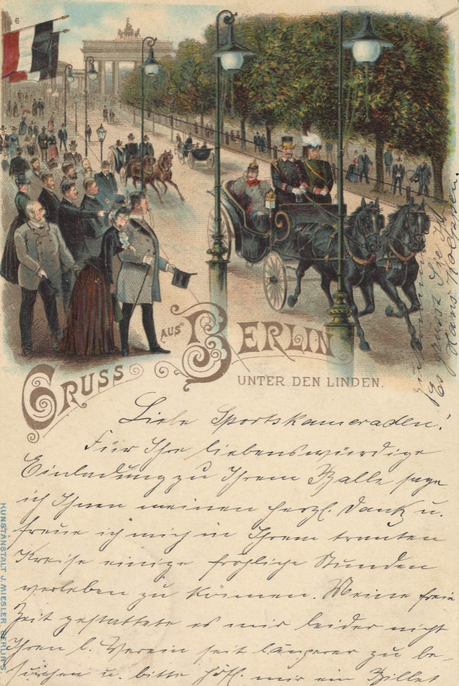 Unter den Linden, Ansichtskarte von 1901