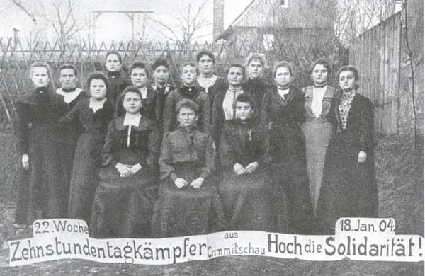 Solidaritätspostkarte zum Streik in Crimmitschau