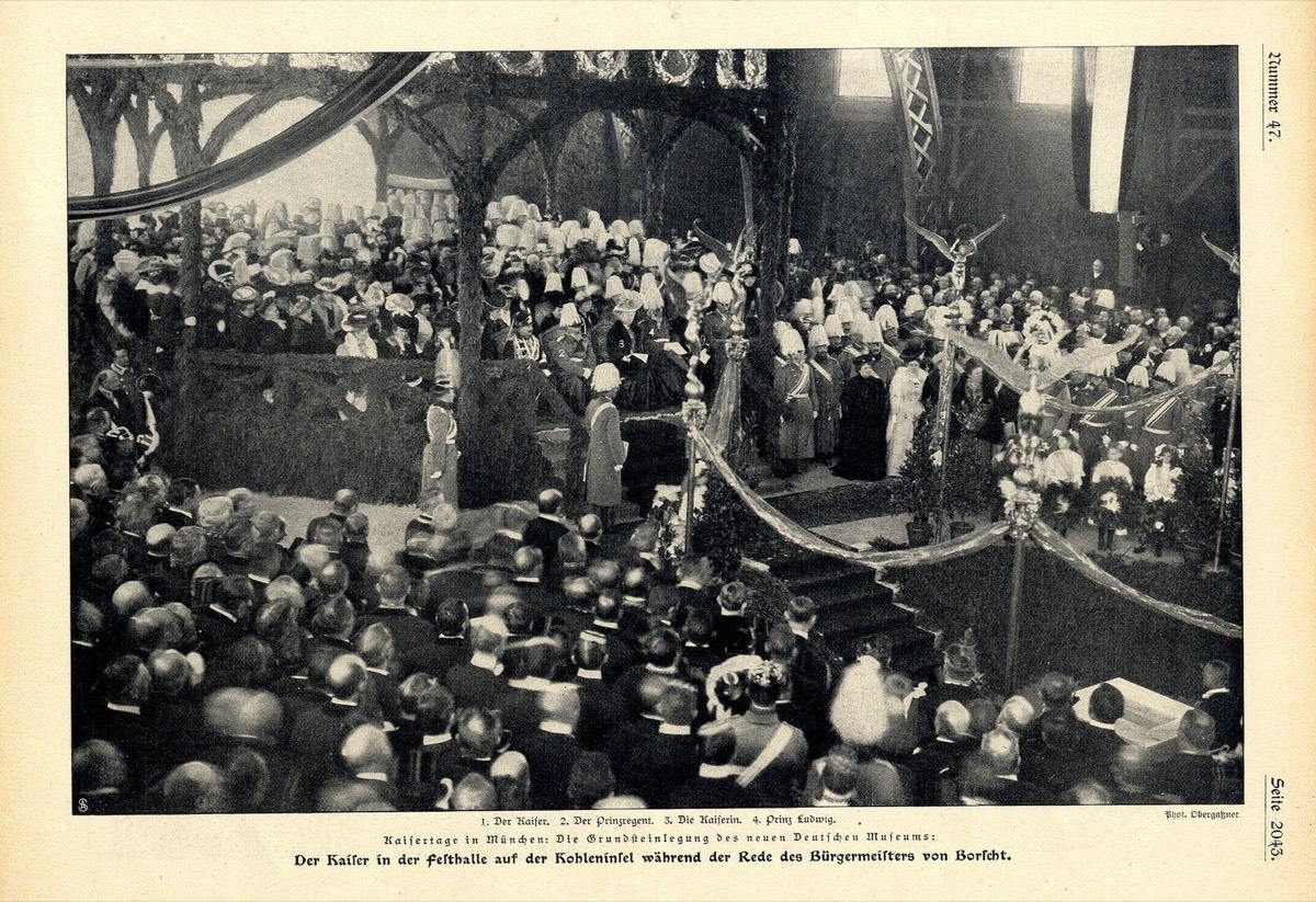 Der Kaiser in der Festhalle auf der Kohleninsel während der Rede des Bürgermeisters von Borscht