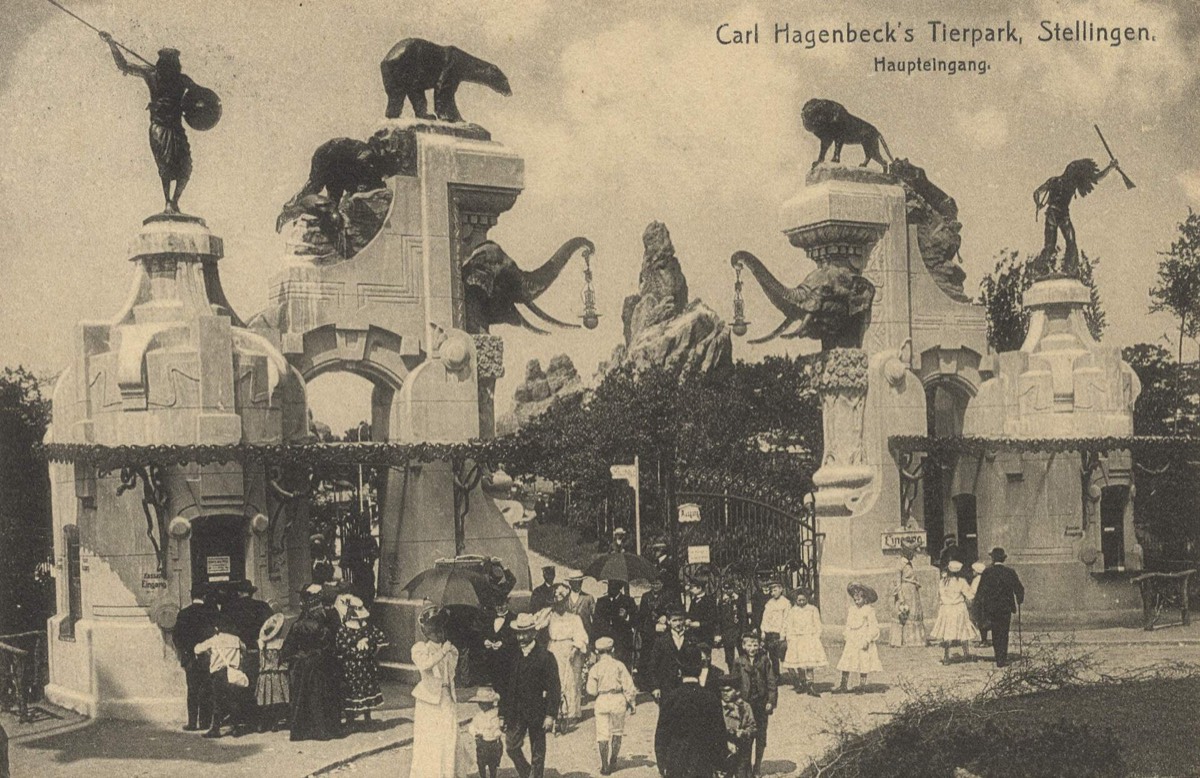 Haupteingang von Carl Hagenbecks Tierpark in Stellingen