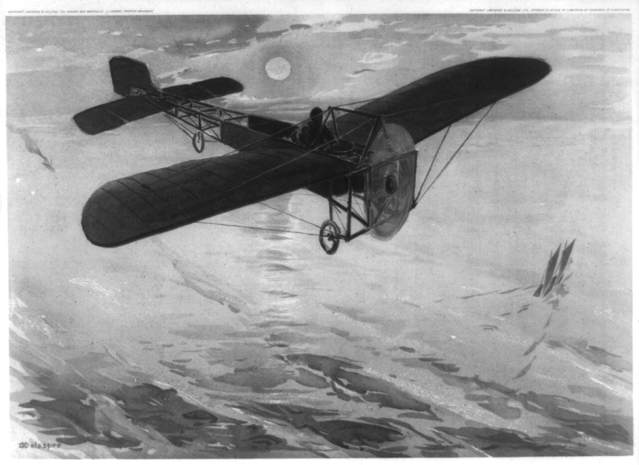 Louis Blériot in seinem Eindecker