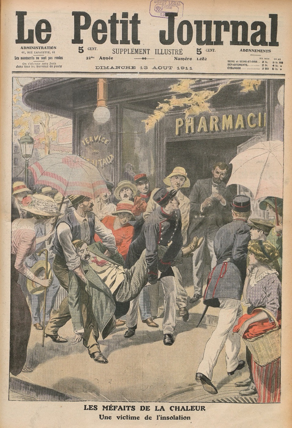Titelseite des Le Petit Journal vom 13. August 1911 zur Hitzewelle