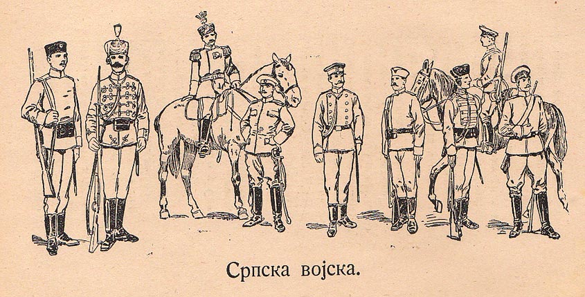Illustration der serbischen Armee im Zweiten Balkankrieg