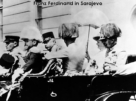 Erzherzog Franz Ferdinand und Sophie kurz vor dem Attentat im Auto, Sarajevo