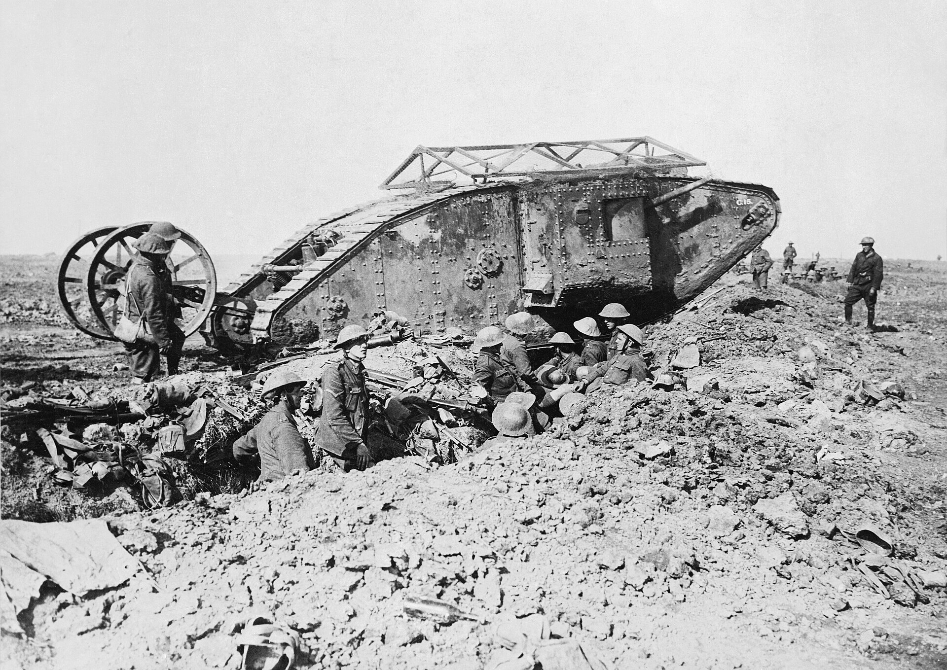 Britischer Mark-I-Panzer an der Somme, September 1916