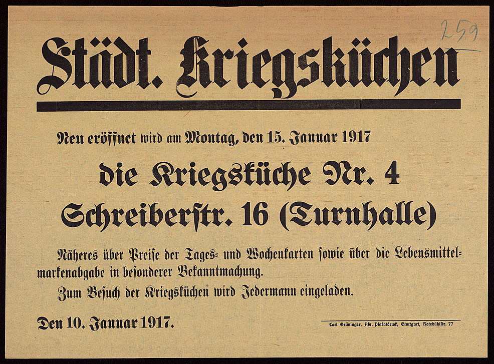 Neueröffnung einer städtischen Kriegsküche, 1917