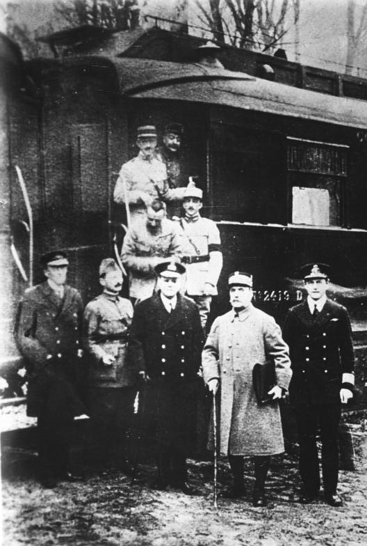Französische Delegation bei den Waffenstillstandsverhandlungen