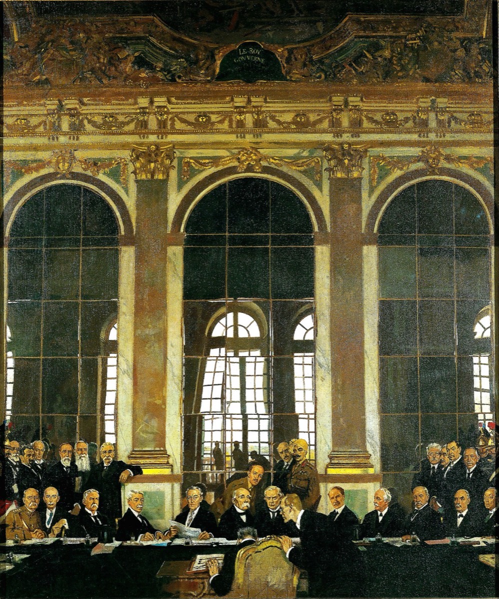 Unterzeichnung des Friedensvertrags im Spiegelsaal von Versailles