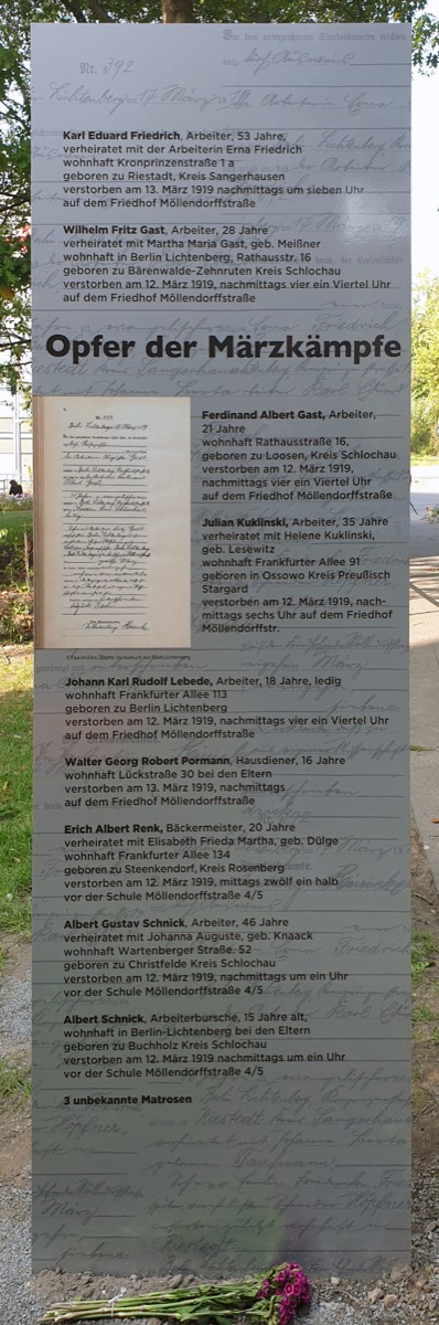 Gedenktafel an der „Blutmauer" in Lichtenberg