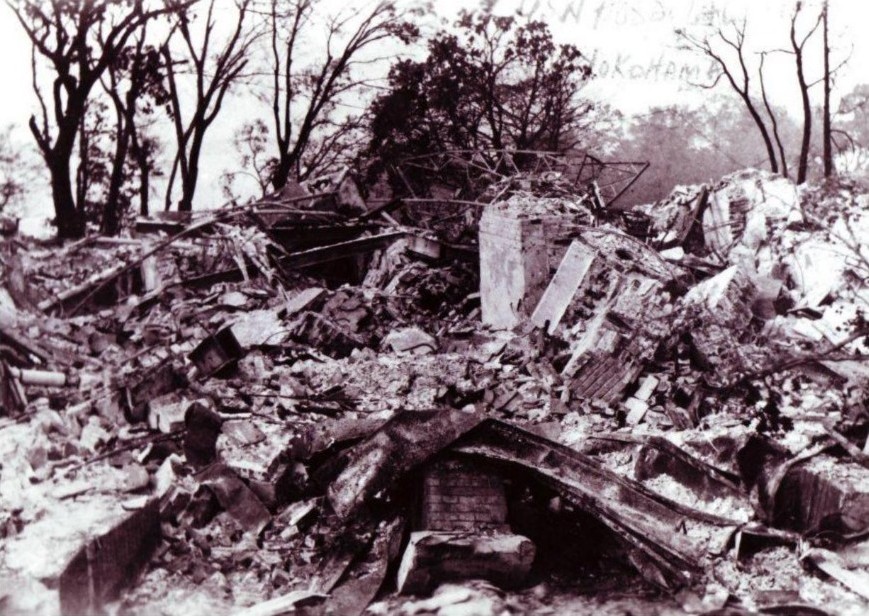 Zerstörungen im US-Marinehospital von Yokohama nach dem Erdbeben