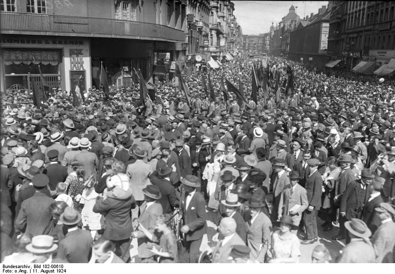 Umzug des Reichsbanners Schwarz-Rot-Gold in Berlin, August 1924