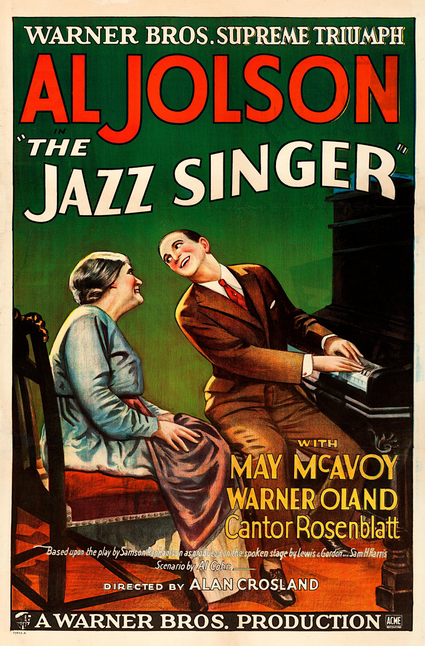 Kinoplakat zu „The Jazz Singer", 1927