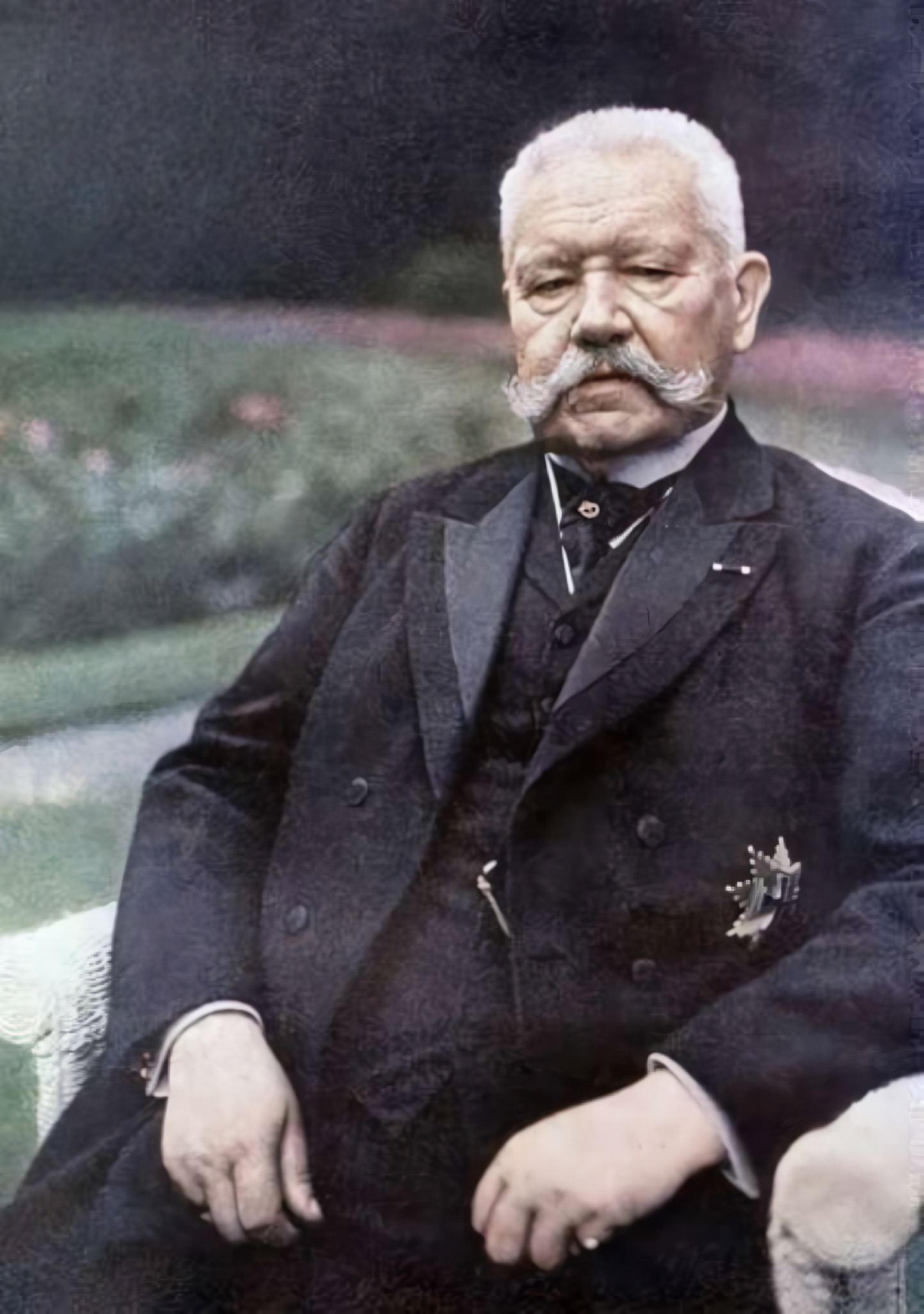 Reichspräsident Paul von Hindenburg, Autochrom-Aufnahme von 1927