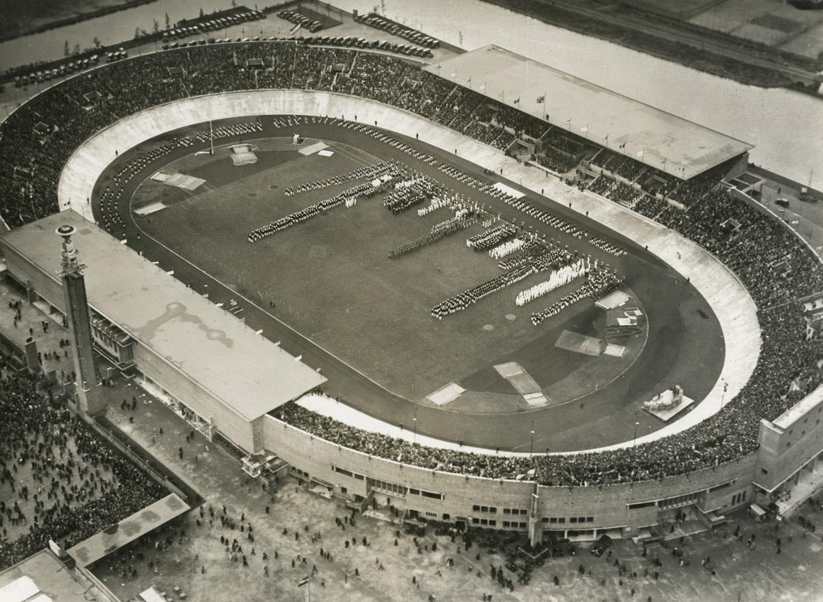 Das eigens errichtete Olympiastadion in Amsterdam, Austragungsort der Sommerspiele 1928