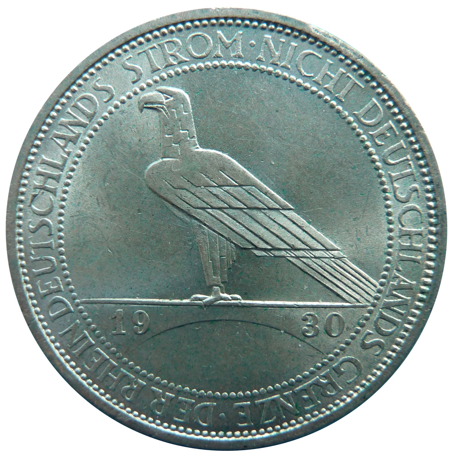 Reichsmark-Gedenkmünze auf die Räumung des Rheinlands, geprägt 1930