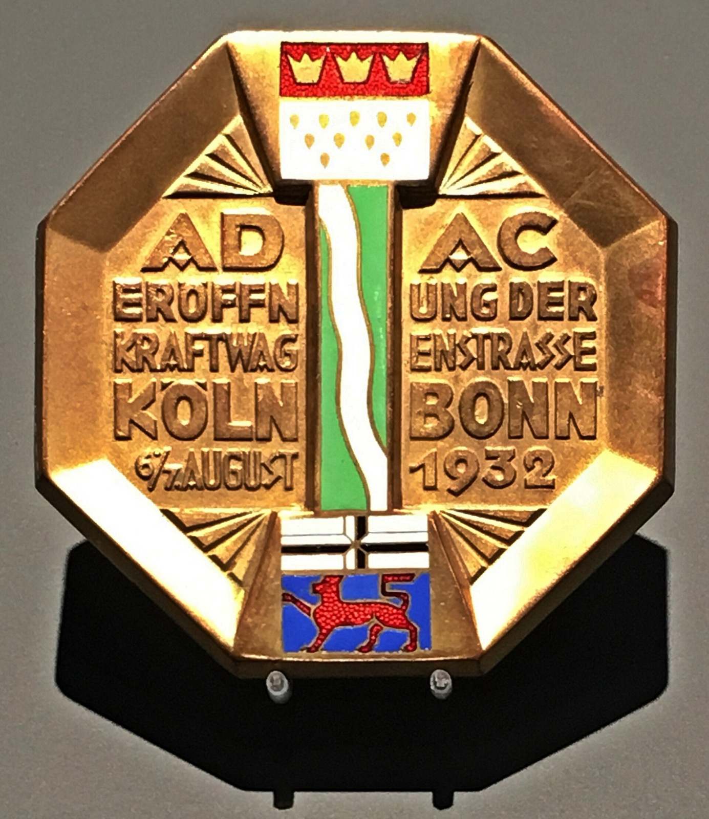 Erinnerungsmedaille des ADAC zur Eröffnung der Kraftwagenstraße Köln/Bonn