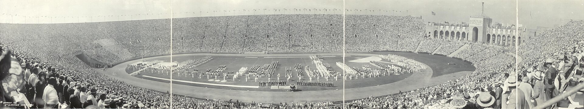 Los Angeles Memorial Coliseum am Eröffnungstag der Olympischen Sommerspiele 1932