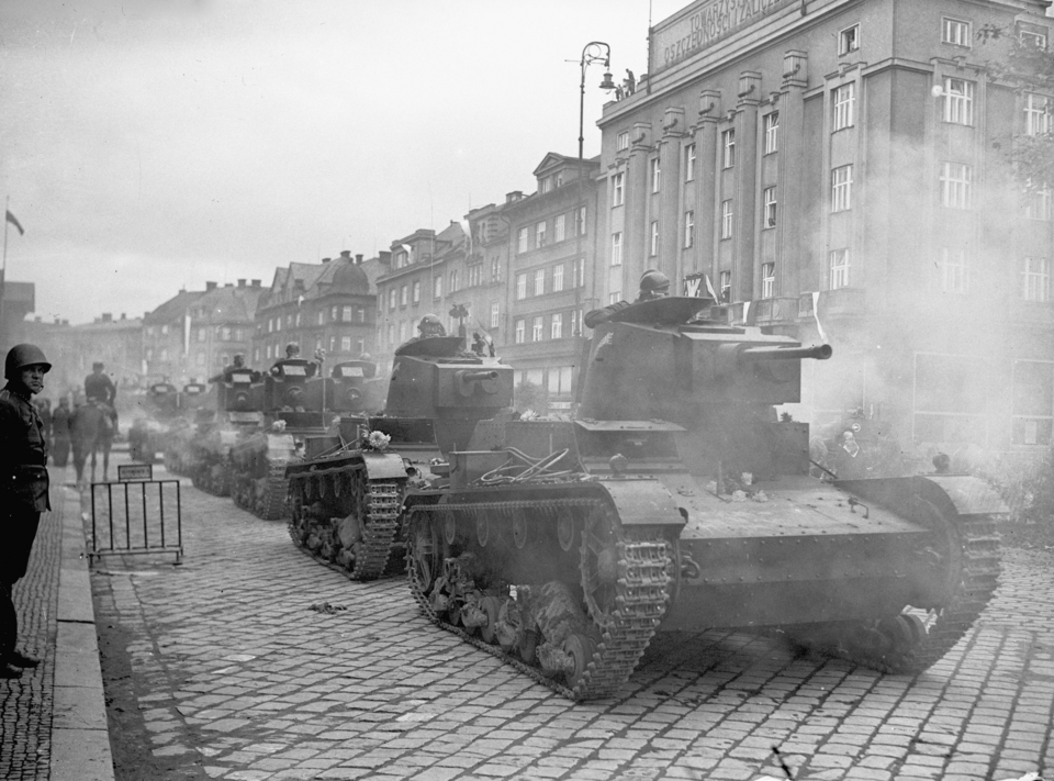 Polnische Truppen bei der Besetzung des Olsagebiets (Zaolzie), Oktober 1938