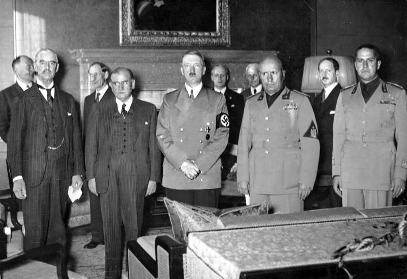 Die Staatschefs beim Münchener Abkommen, 29. September 1938