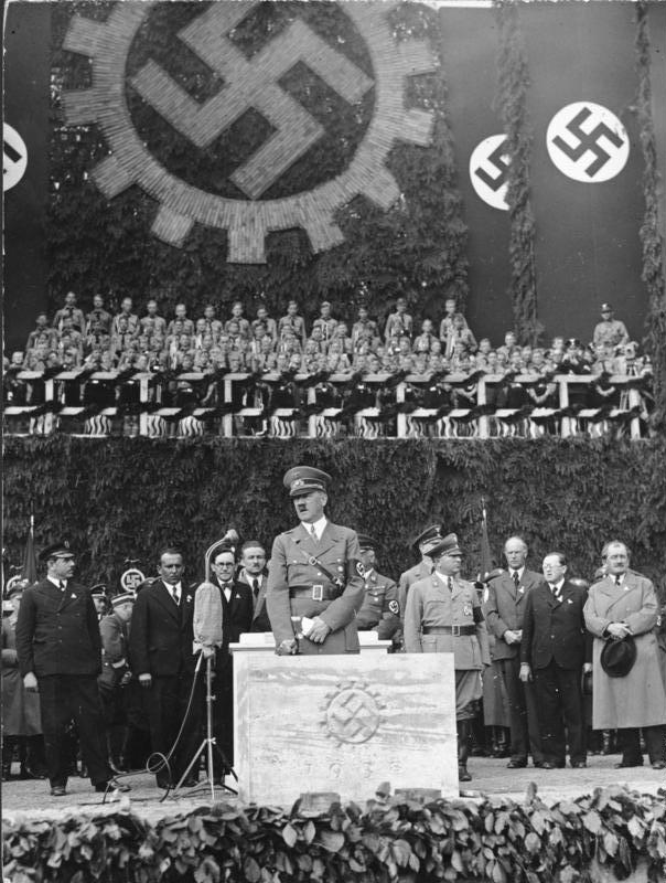 Grundsteinlegung für das Volkswagenwerk bei Fallersleben, 26. Mai 1938