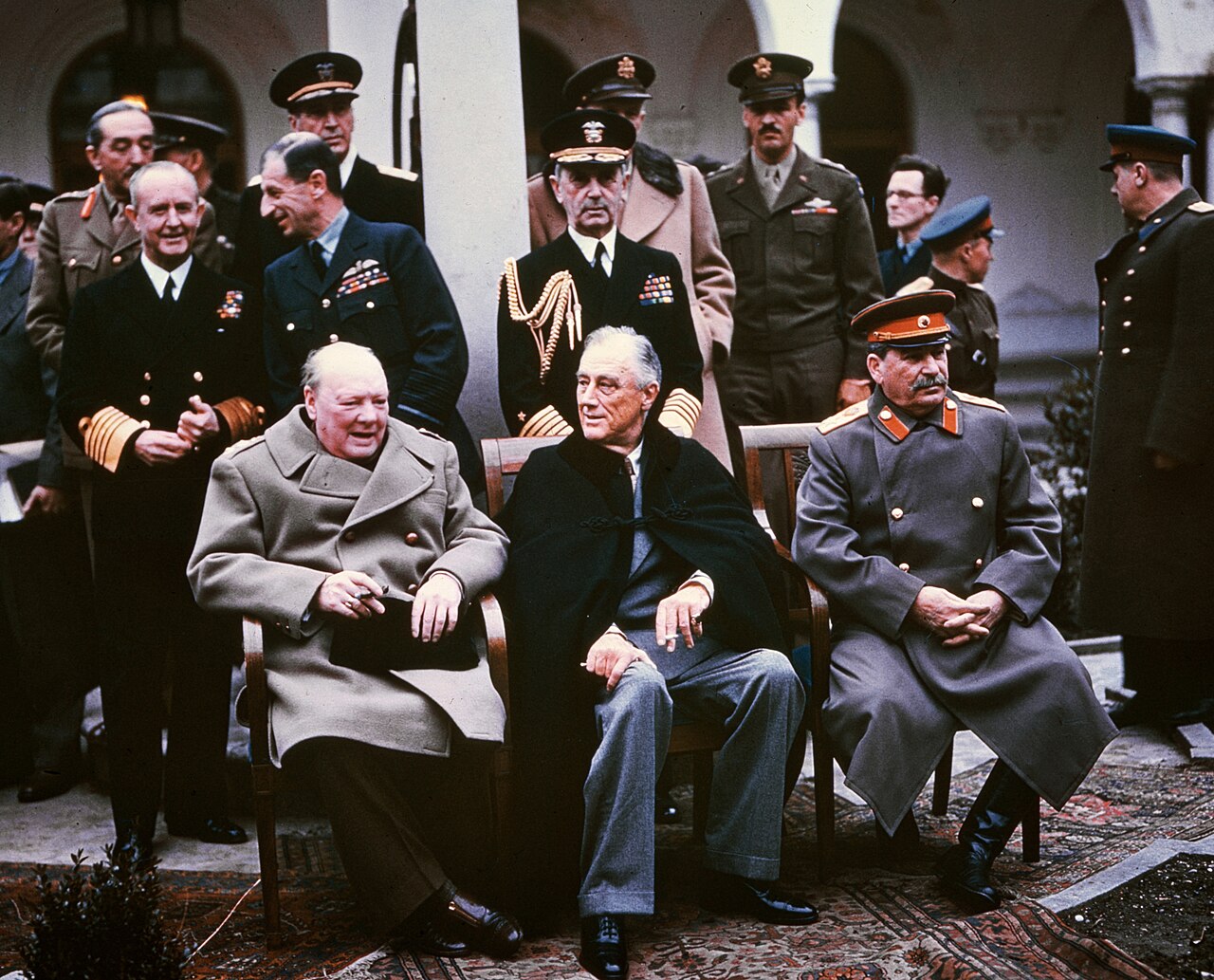 Die Großen Drei — Churchill, Roosevelt und Stalin — in Jalta, Februar 1945