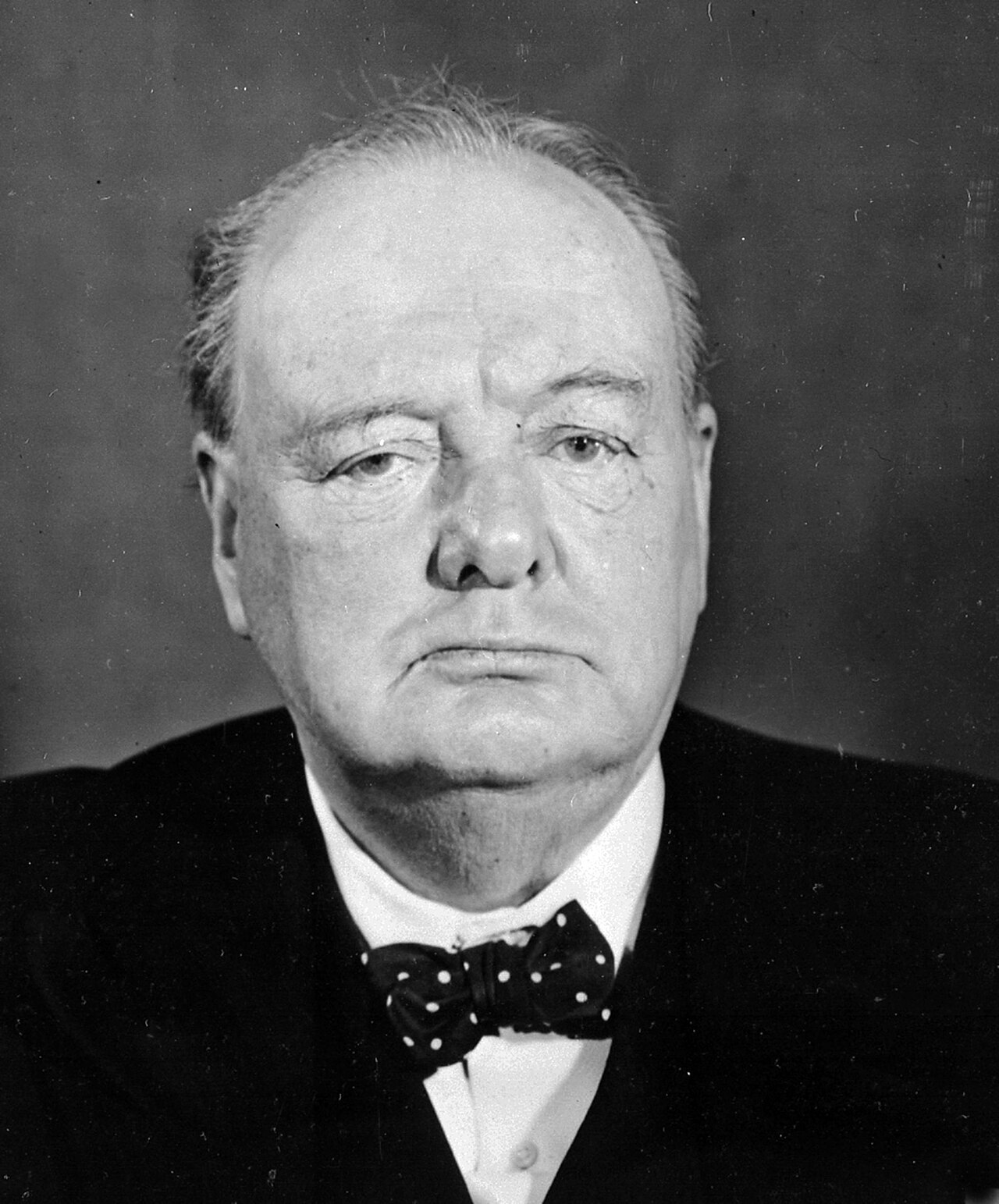 Winston Churchill, der in Fulton vom Eisernen Vorhang spricht