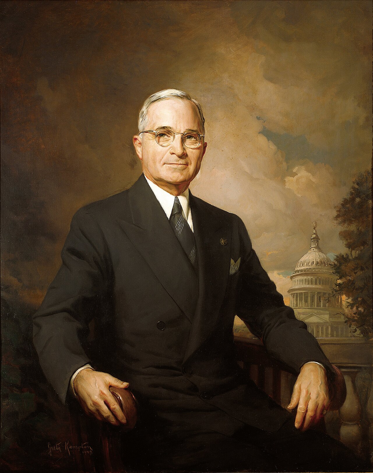 US-Präsident Harry S. Truman, der die Eindämmung verkündet