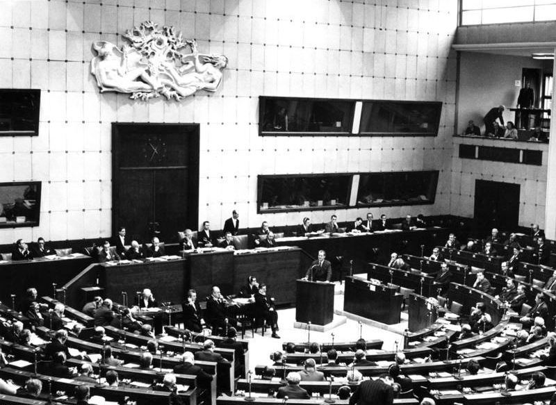 Tagung des Europarats in Straßburg (Aufnahme von 1967 — kein Zeitfoto der Gründung von 1949 auffindbar)