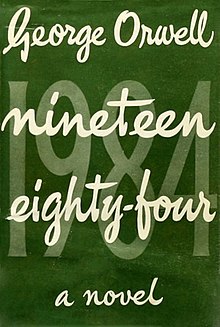 Der Schutzumschlag der britischen Erstausgabe von George Orwells „Nineteen Eighty-Four", 1949