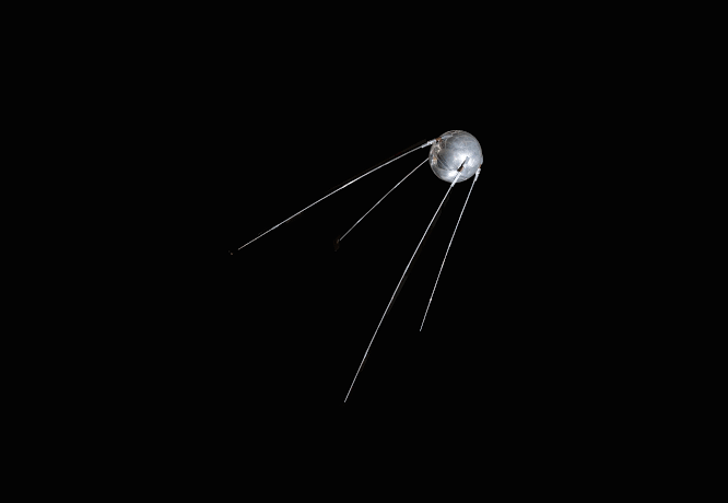 Nachbau des Satelliten Sputnik 1