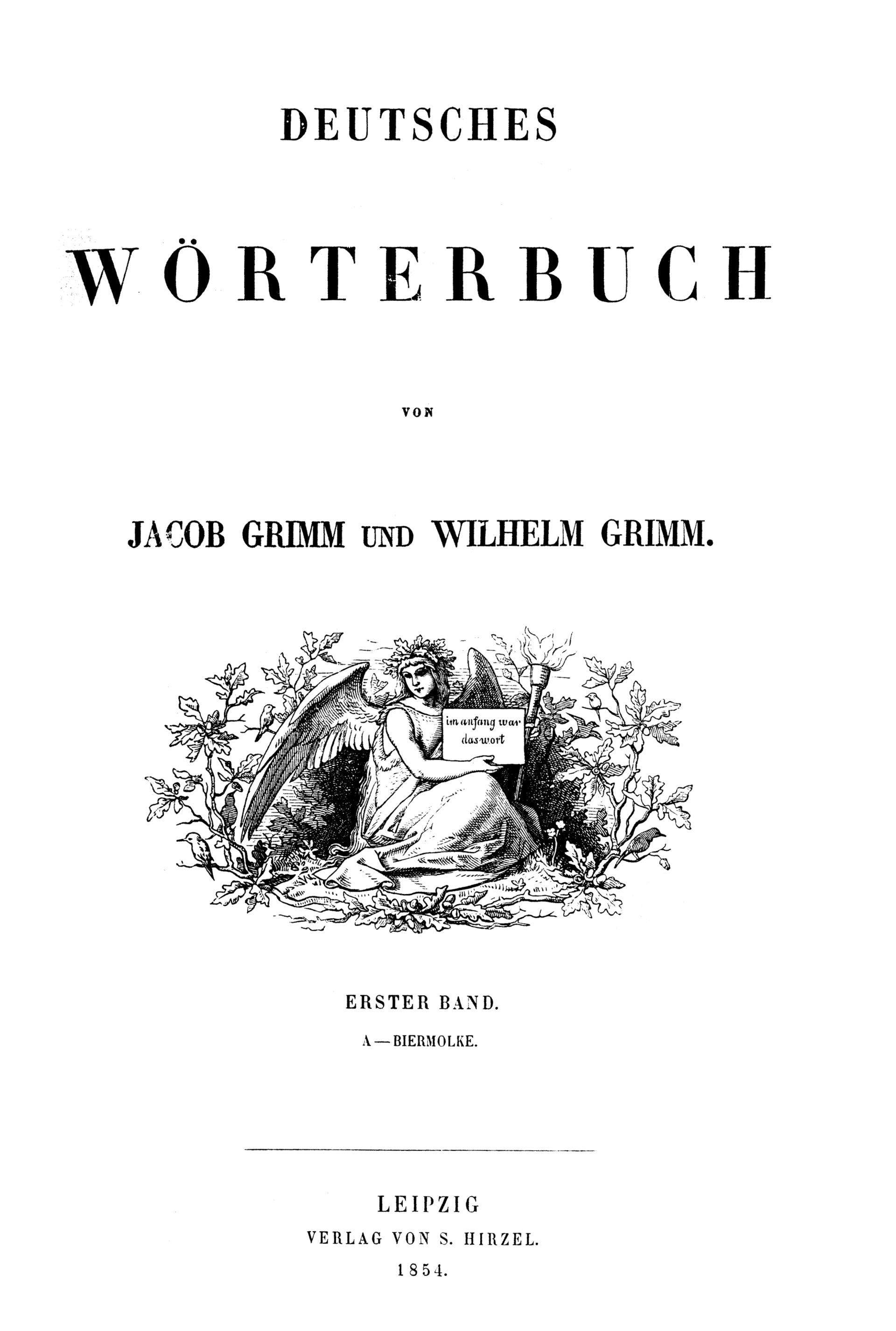 Titelseite des Deutschen Wörterbuchs von Jacob und Wilhelm Grimm