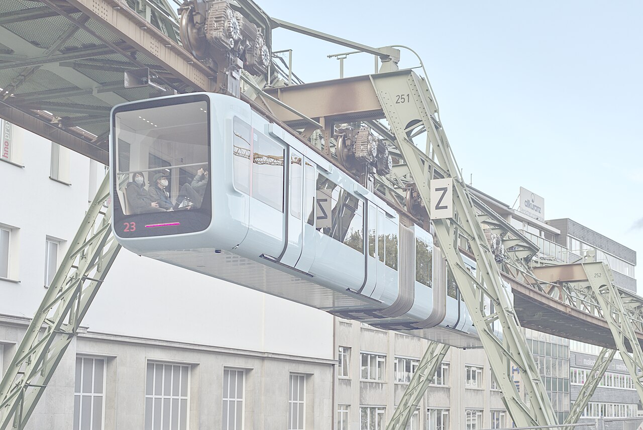 Ein Wagen der Wuppertaler Schwebebahn