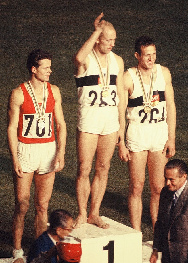 Siegerpodest der Zehnkampf-Entscheidung, Olympische Spiele Tokio 1964