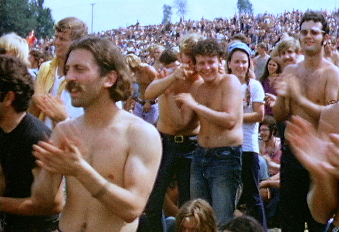 Die Menge beim Woodstock-Festival, August 1969