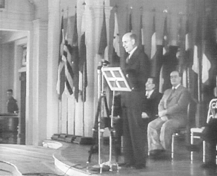 Eröffnung der Konferenz von Bretton Woods 1944 unter US-Finanzminister Henry Morgenthau