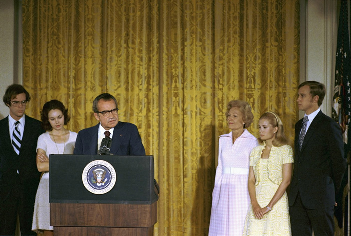 US-Präsident Richard Nixon, der 1974 wegen Watergate zurücktritt