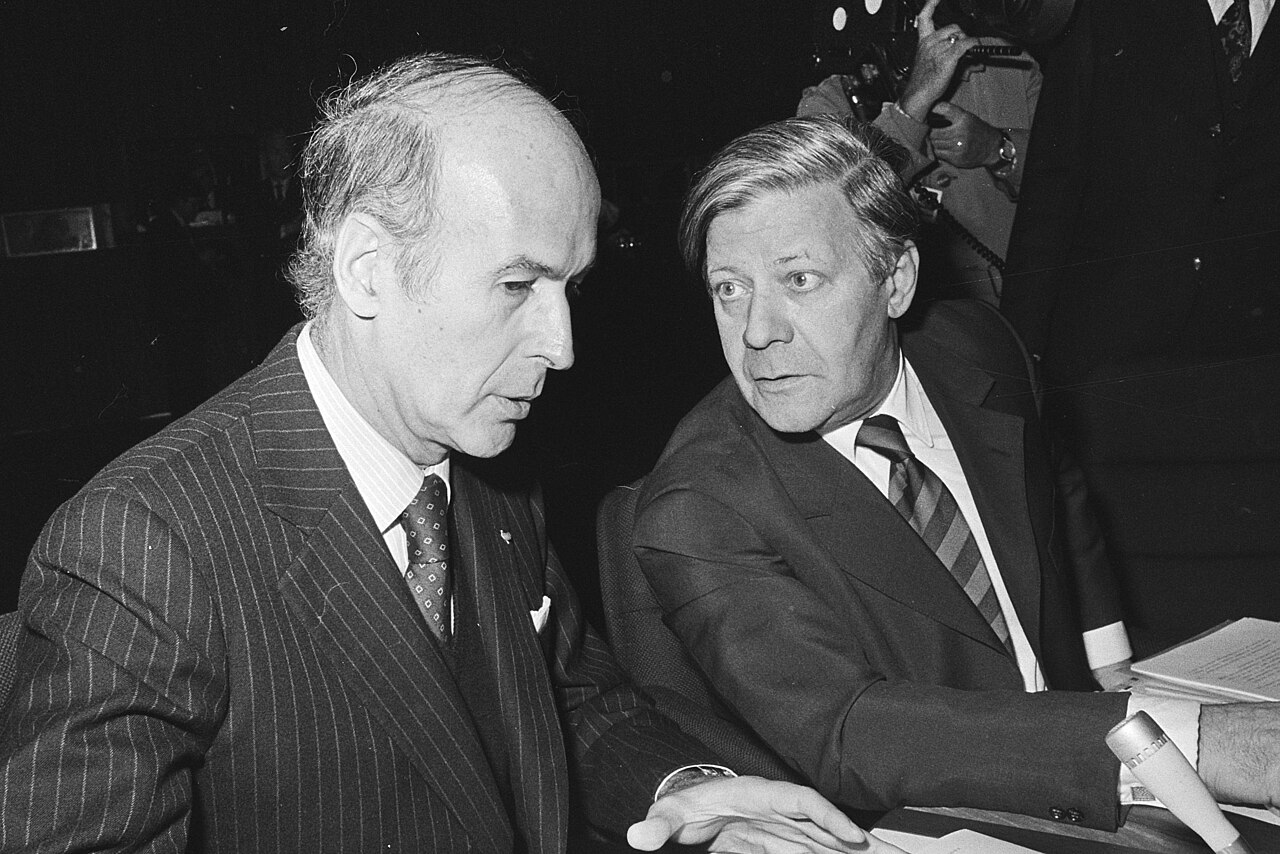 Helmut Schmidt (r.) mit Giscard d'Estaing, 1976