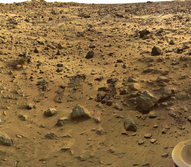 Erstes Foto der Marsoberfläche, aufgenommen von Viking 1, 1976
