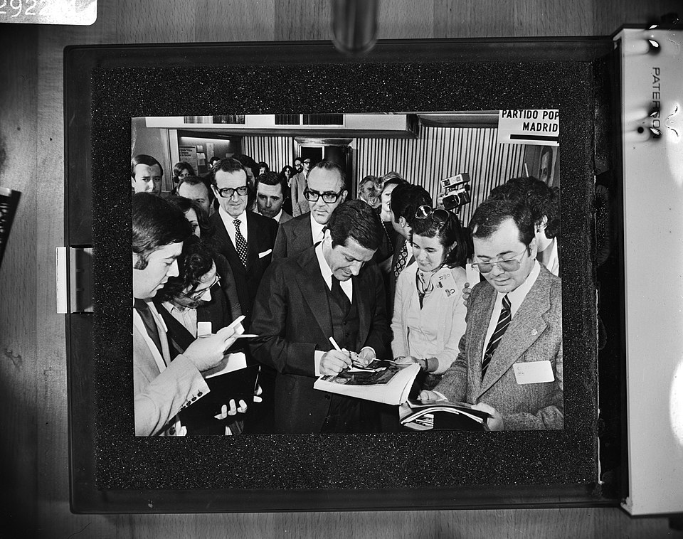 Ministerpräsident Adolfo Suárez im spanischen Wahlkampf, Juni 1977
