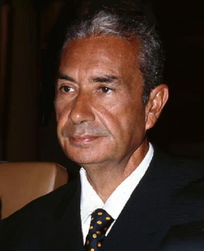 Porträt Aldo Moros, italienischer Ministerpräsident a. D.