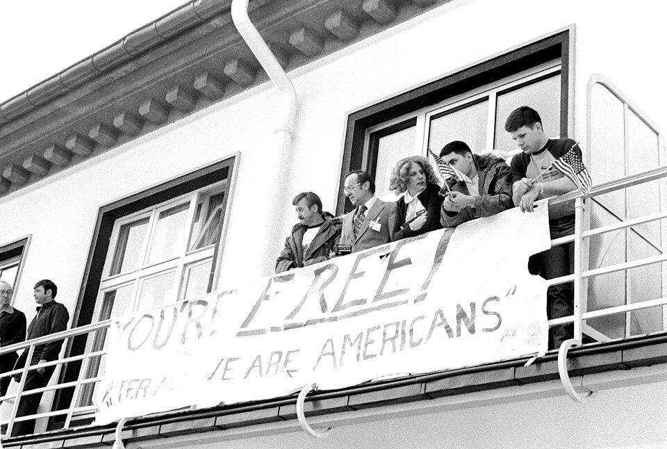 Freigelassene US-Geiseln aus dem Iran im US-Militärhospital Wiesbaden, Januar 1981
