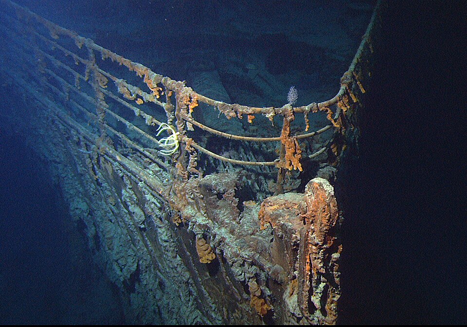 Der Bug des „Titanic"-Wracks am Grund des Atlantiks