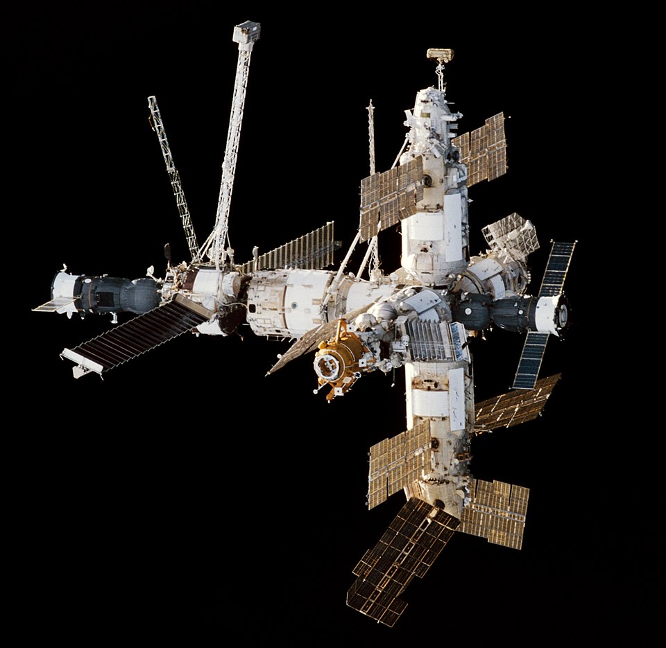Die Raumstation Mir (Symbolfoto, spätere ausgebaute Form)
