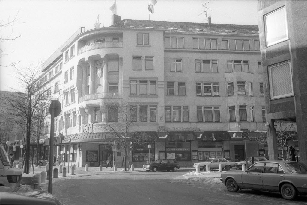 Verlagsgebäude der Kieler Nachrichten in der Fleethörn, Februar 1986
