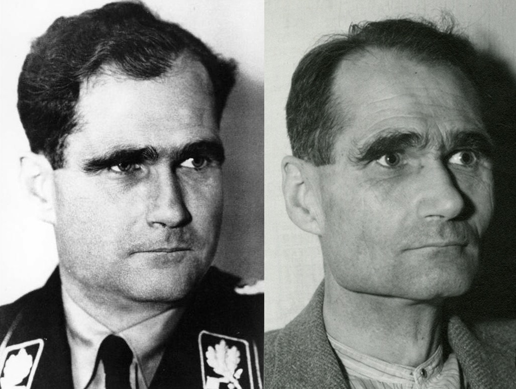 Rudolf Heß, hier 1933 und 1945 im Vergleich